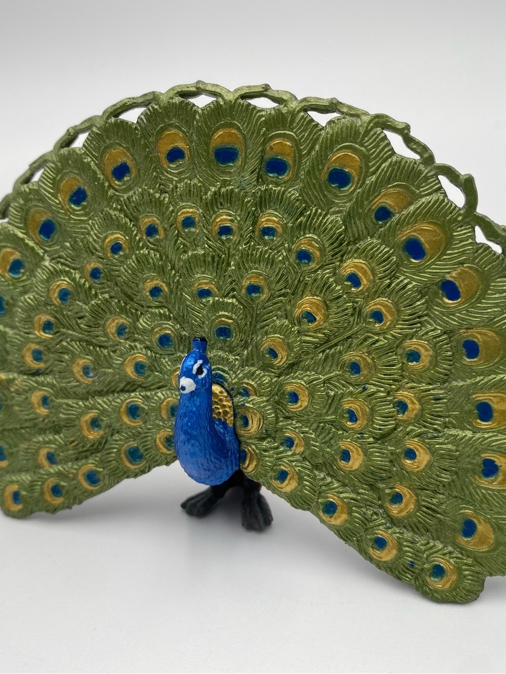 Blue and Green Peacock Figurine Decorative Display